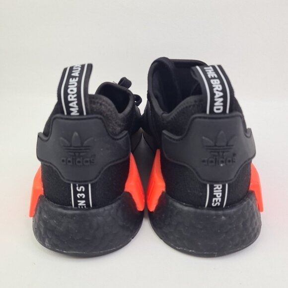 Adidas NMD R1 Black Solar Orange Iridescent Men Athletic Sneakers SZ 8 - Picture 9 of 9